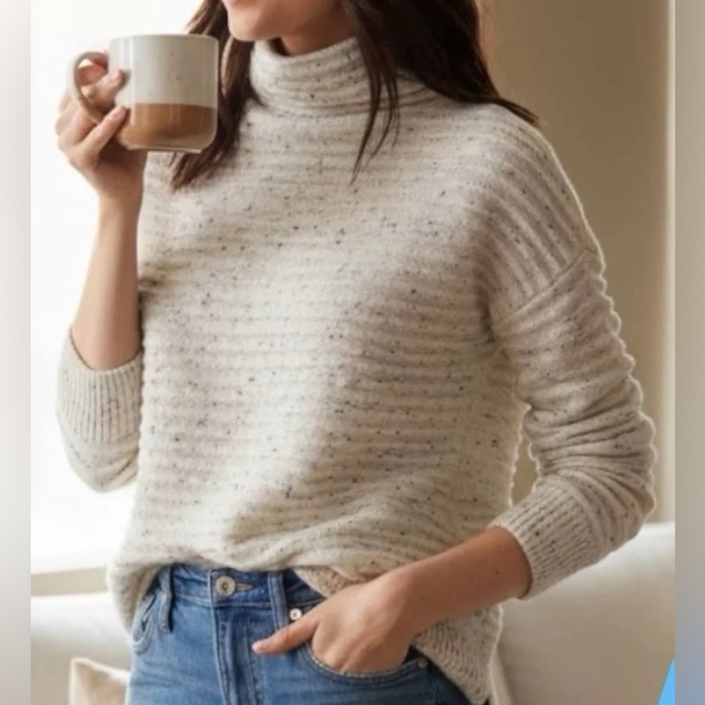 Madewell Donegal Belmont Wool Blend Sweater Womens Size XS Mockneck Knit Top